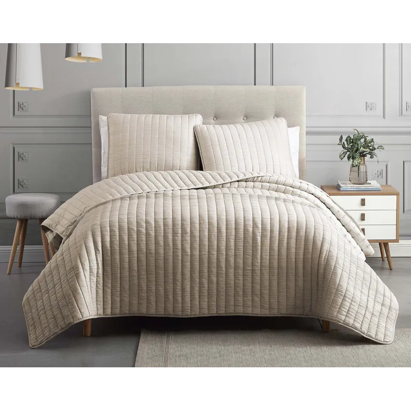 Mansfield Tan 3 PC Coverlet King