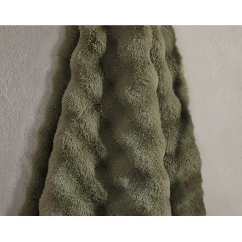 Bubble Fur Throw Green 50&times;60