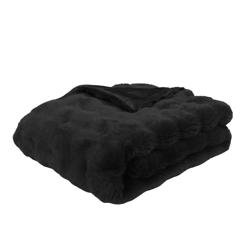 Bubble Fur Throw Black 50&times;60