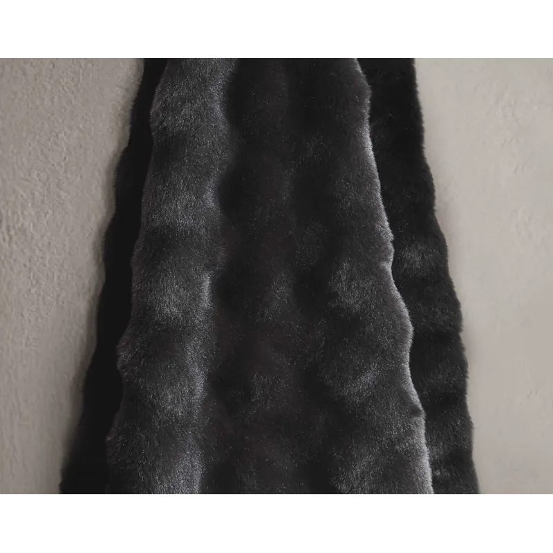 Bubble Fur Throw Black 50&times;60