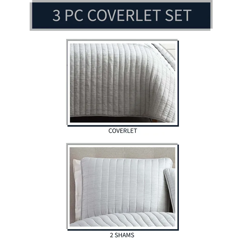 Mansfield Tan 3 PC Coverlet King