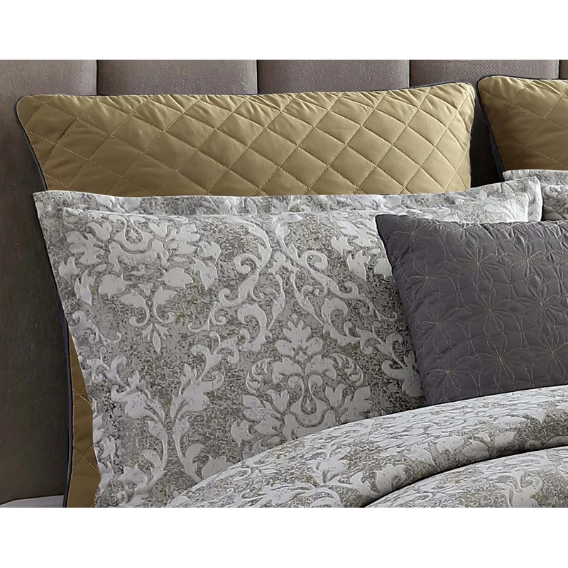 Lisbon Gray 10 PC King Comforter Set