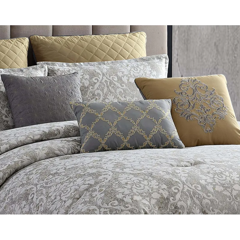 Lisbon Gray 10 PC King Comforter Set