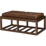 Hidden Treasures Cocoa Renewed Leather Rectangular Ottoman
