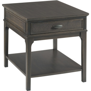 Serra-hamilton Rectangular Drawer End Table-Soft Black