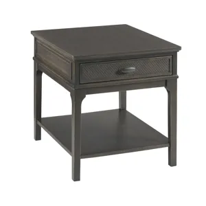 Serra-hamilton Rectangular Drawer End Table-Soft Black