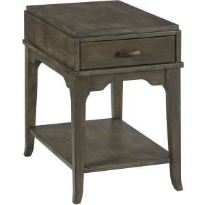 Nicolette-Hamilton Rectangular Drawer Chairside Table-Charcoal