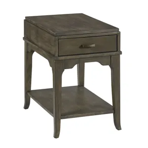 Nicolette-Hamilton Rectangular Drawer Chairside Table-Charcoal