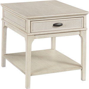 Serra-hamilton Rectangular Drawer End Table-Classic White