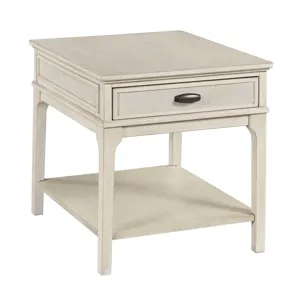Serra-hamilton Rectangular Drawer End Table-Classic White