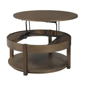 Costa Way-hamilton Round Lift Top Coffee Table-Deep Brown