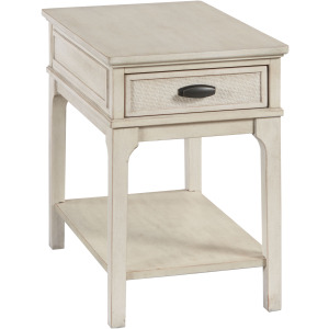 Serra-hamilton Rectangular Charging Chairside Table-Classic White