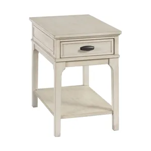 Serra-hamilton Rectangular Charging Chairside Table-Classic White