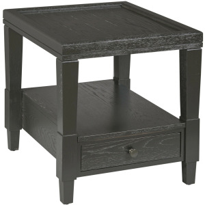 Oliver-hamilton Rectangular Drawer End Table-Ebony