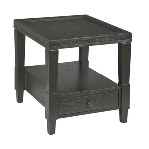 Oliver-hamilton Rectangular Drawer End Table-Ebony