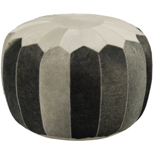 Hidden Treasures Hair On Hide Round Pouf