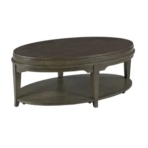 Nicolette-hamilton Oval Coffee Table(Casters-Charcoal