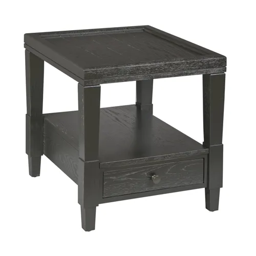 Oliver-hamilton Rectangular Drawer End Table-Ebony