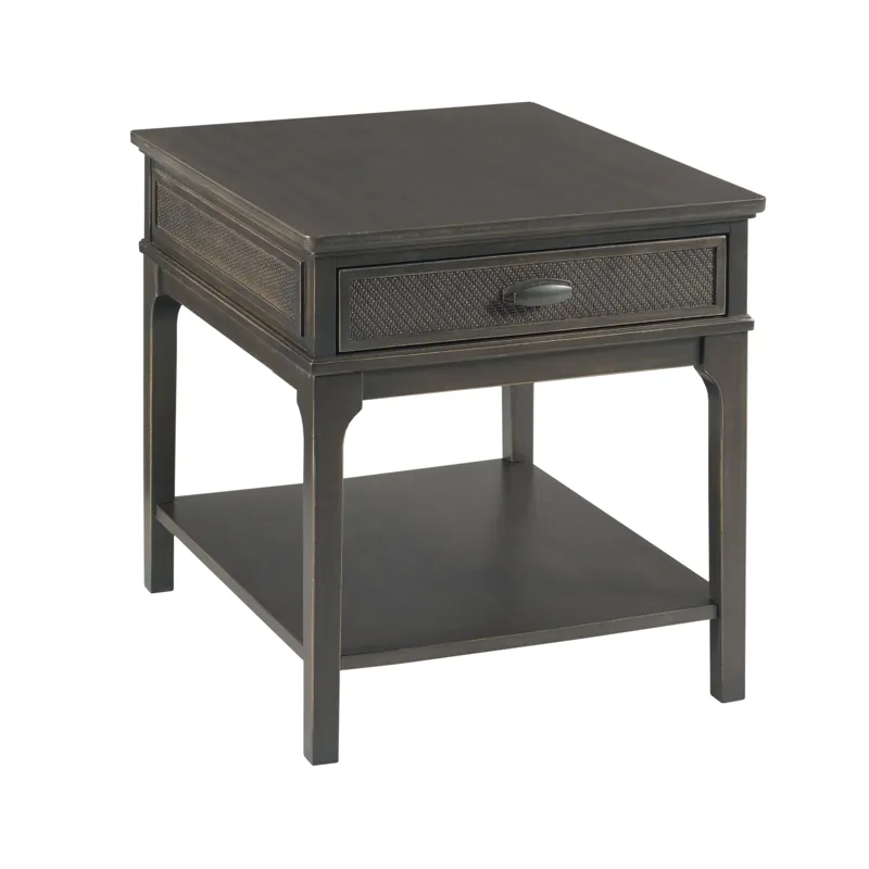 Serra-hamilton Rectangular Drawer End Table-Soft Black