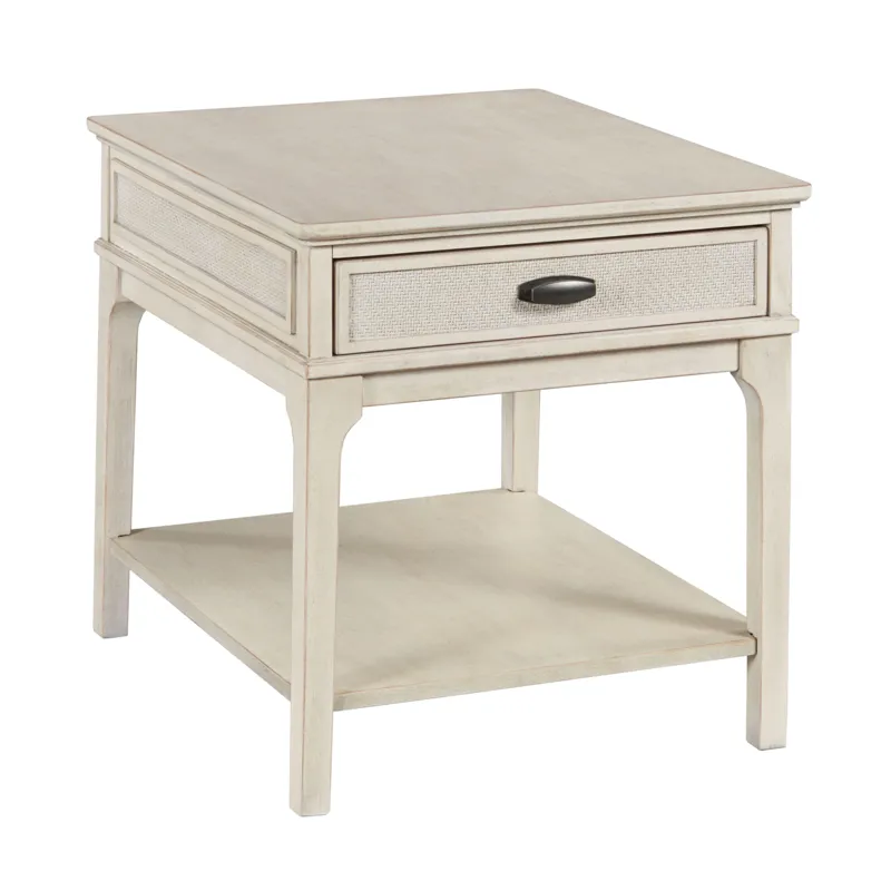 Serra-hamilton Rectangular Drawer End Table-Classic White