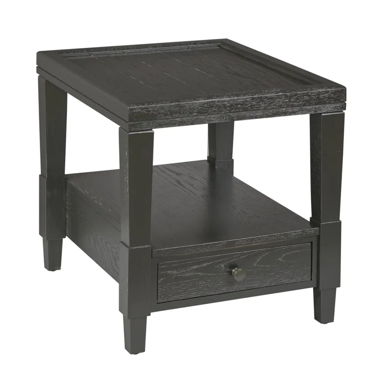 Oliver-hamilton Rectangular Drawer End Table-Ebony