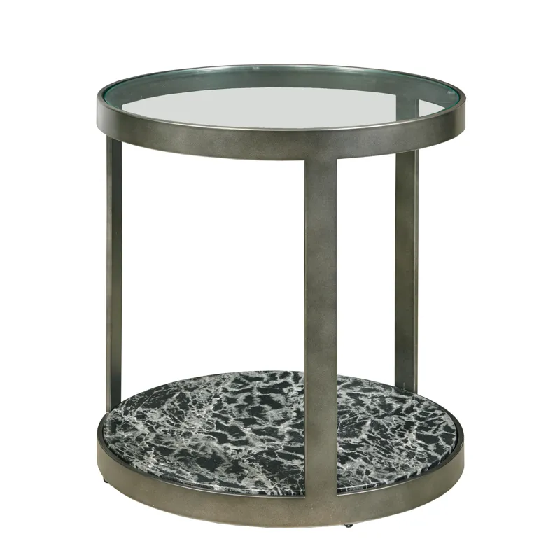Ala Carte Round Glass Top End Table