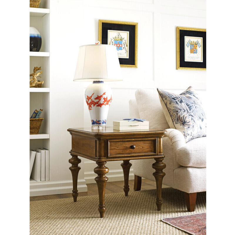 Modern Rectangular Drawer End Table - Thumbnail 2