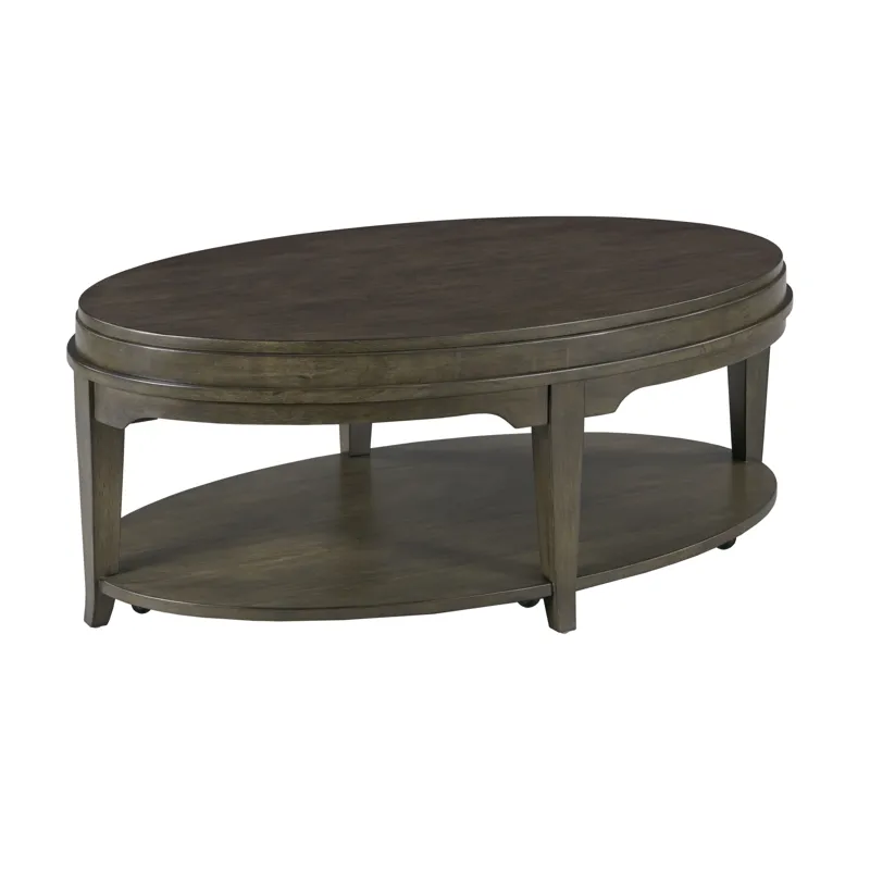 Nicolette-hamilton Oval Coffee Table(Casters-Charcoal
