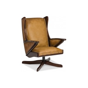 Boomerang Swivel Chair w/ wooden overlays