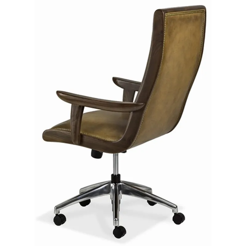 Yachtsman Swivel Tilt Pneumatic Lift Chair with Walnut Wood