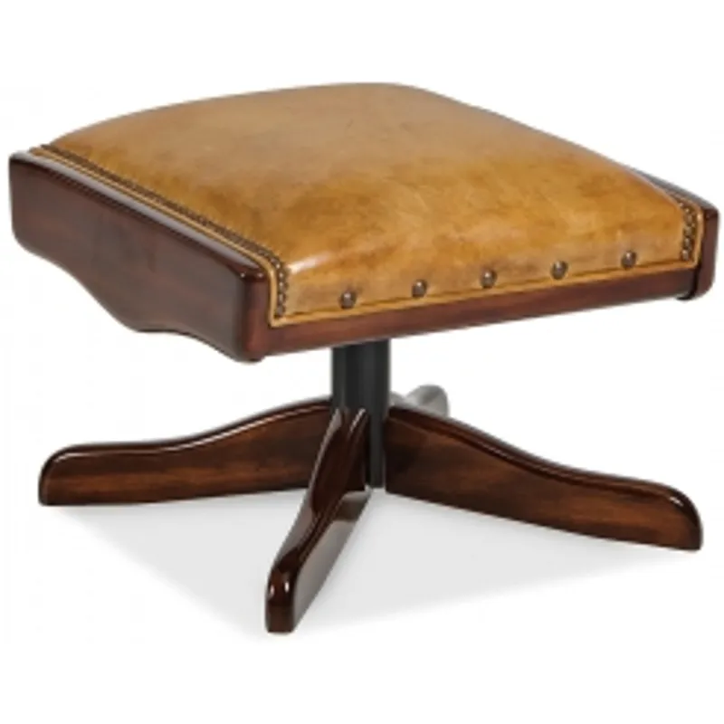 5960-O-OL&nbsp;Boomerang Ottoman with wooden overlays