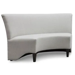 Keller Curved Bench - Waldo Beach Tweed Fabric