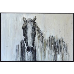 Blaze Framed Canvas Art - Hand Painted Horse 1.5