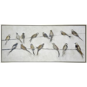 Birds on a Wire Framed Canvas Art