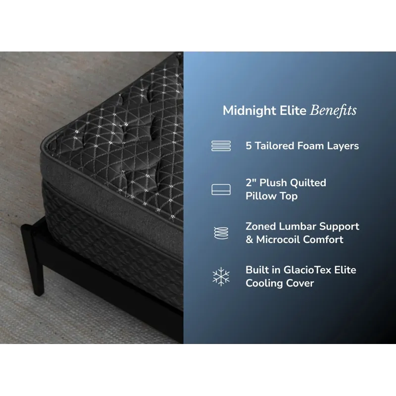 Helix Midnight Elite Mattress w/GlacioTex Elite Cooling Cover + CoolForce Layer