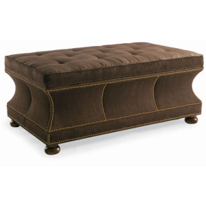 Leather Cocktail Storage Ottoman