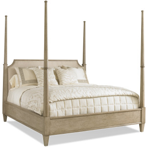 California King Upholstered Poster Bed