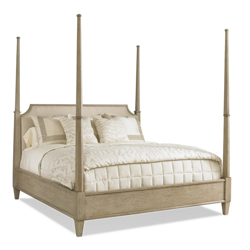 California King Upholstered Poster Bed