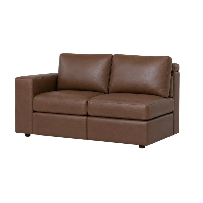 Leather Left Arm Loveseat