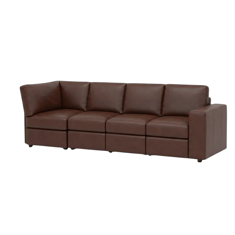 Leather Right Arm Corner Sofa