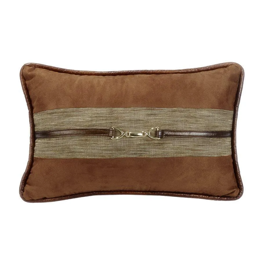 Highland Lodge Suede Lumbar Pillow w/Buckle Detail