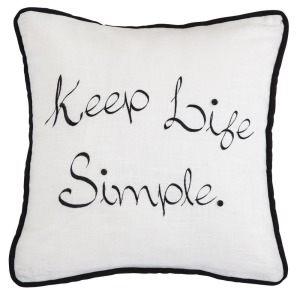 Keep Life Simple Embroidery Throw Pillow