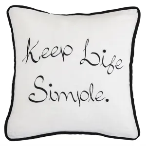 Keep Life Simple Embroidery Throw Pillow