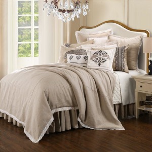 Charlotte 4-PC Super King Farmhouse Style Comforter Set - Taupe