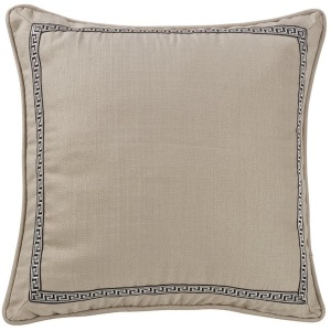 Augusta Linen Taupe Euro Sham w/Greek Key Trim