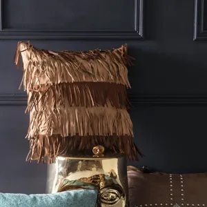 Alternating Fringe Throw Pillow