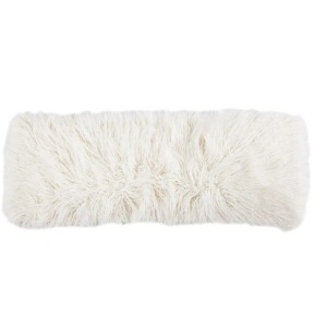 Mongolian Faux Fur Lumbar Pillow - Cream