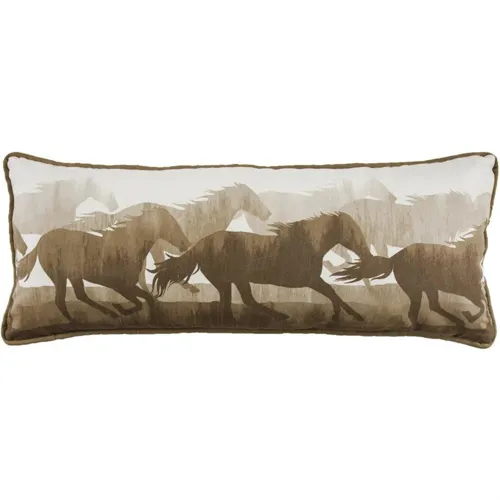 Brown & White Running Horse Body Pillow