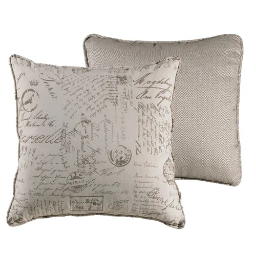 Fairfield Printed Script Linen Euro Sham