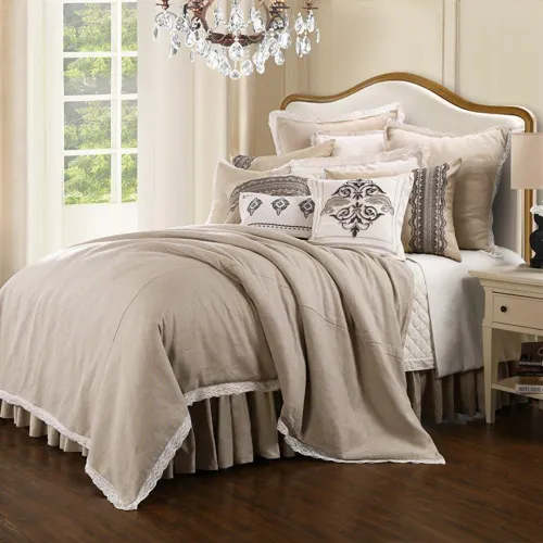 Charlotte 4-PC Super King Farmhouse Style Comforter Set - Taupe